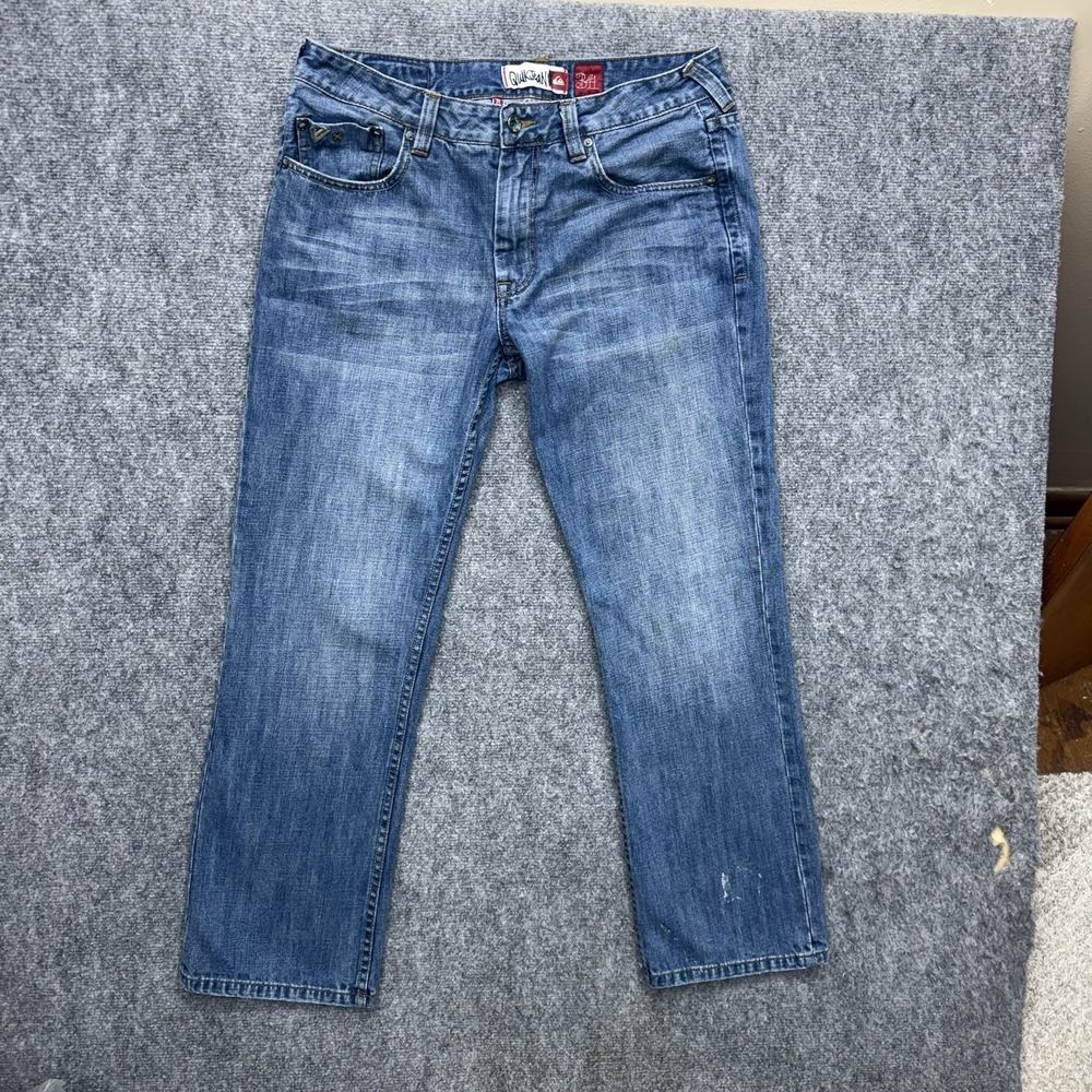 QuickSilver Regular Fit straight Jeans Men's size 34 34x30 with stain (Read)